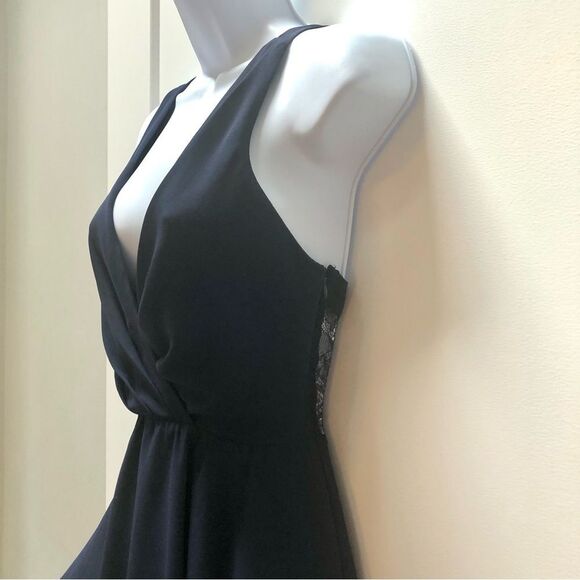 BCBG Generation navy blue layered lace back cocktail dress woman’s size 2 - Picture 7 of 11